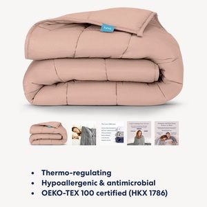 Luna Weighed Blanket in Blush color. 36” x 48”. Cotton.